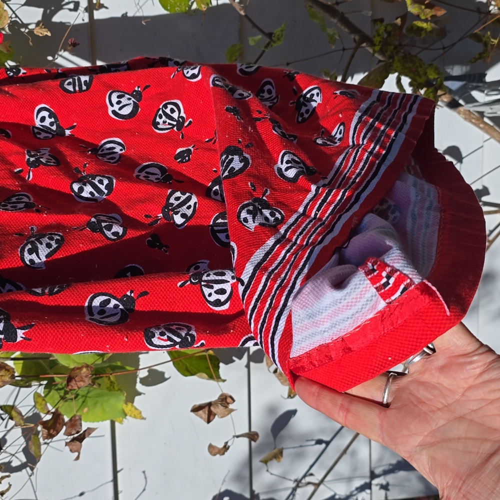 Talbots 🐞Red Lady Bug Skirt Side Zip Stretch Fun Whimsy Size 10